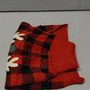 KYEESE Dog Christmas Sweater with Reindeer Pattern, Cozy Holiday Outfit, Turtleneck Dog Sweater for Small Dogs with Leash Hole, Red Buffalo Plaid Knitwear, Soft Warm Festival Dogs Clothes, Large 