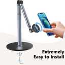 yAyusi Heavy Duty Aluminum Magnetic Overhead Tripod for iPhone, 13.7 in Long Overhead Phone Mount, Flexible Articulating Arm Phone Mount for Desk for Live Streaming, Meeting, Cooking
