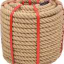 1 Inch x 150 Ft Hemp Rope, 900 Lbs Working Strength, 4 Strand Twisted Cord for Tug of War, Porch Swings, Landscaping & Decor