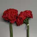 IPOPU Red Roses Artificial Flowers 2 Bouquets 10PCS Realistic Fake Roses Real Touch Faux Roses with Stems for Wedding Home Party Table Centerpieces Decoration(Red)