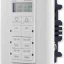 MyTouchSmart In-Wall Digital Timer, 4 Programmable On/Off Buttons, 2 Easy On/Off Buttons, 24 Hour Daily Cycles, Blue LED Indicators, with Battery Backup, for Indoor/Outdoor Lights, Fans, 26893