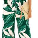 PRETTYGARDEN Women Summer 2 Piece Outfits 2026 Short Sleeve Knit Top Floral Print Belted Wide Leg Pant Sets With Pockets (Green, S)