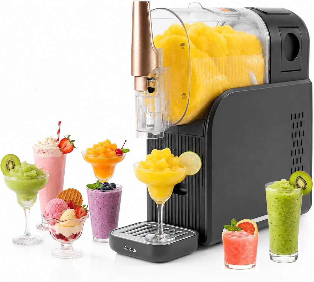 Slush Machine, 2L Frozen Drink Maker with 6 Presets, No Ice Needed Slushie Machine for Home, Frozen Cocktail & Milkshake Maker, Self-Cleaning Slushy Machine with Adjustable Temperature, Easy to Use
