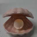 IMIKEYA Ceramic Shell Pearl Light, White LED Clam with Pearl Light in Shell Lamp for Tabletop Decoration, Souvenir, Birthday Gift