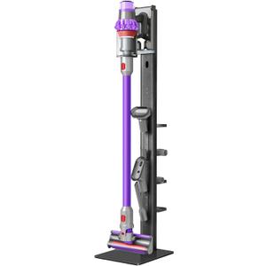 Vacuum Docking Station Stand Compatible With V15 V12 V10 V8 V7 V6 Detect Cordless Vacuums Cleaners Attachment Storage, Cleaner Stand with 4 Hooks and 4 Shelves, Metal Black (Square)