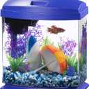 Aqueon LED MiniBow Small Aquarium Fish Tank Kit with SmartClean Technology, Blue, 1 Gallon