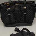 LOVEVOOK Lunch Tote Bag for Women, 15.6 Inch Laptop Work Bag With Lunch Compartment & Large Cup Holder, Lightweight Work Briefcase for Travel, Business, Teacher, Black