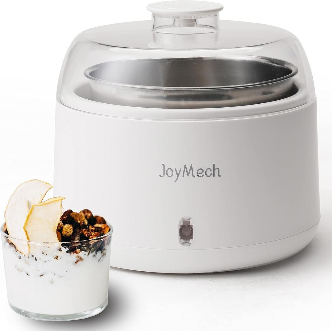 Yogurt Maker, Compact Greek Yogurt Maker Machine with Constant Temperature Control, Stainless Steel Container, 1 Quart for Home Organic Yogurt