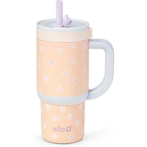 Ello Oasis 14oz Stainless Steel Tumbler - Orange Daisies