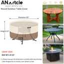 ANartcle Patio Coffee Table Cover, 600D Waterproof Heavy Duty Rectangular Outdoor Table Cover,Patio Furniture Covers,48 x 28 x 16 inch,Beige&Brown.