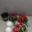 Geraniums Artificial Flowers for Outdoors, 2 Pack Potted Plants Faux Geraniums Bush Artificial Topiaries Realistic UV Resistant Fake Flowers Greenery for Outside Gardens Porch Patio Yard Indoor