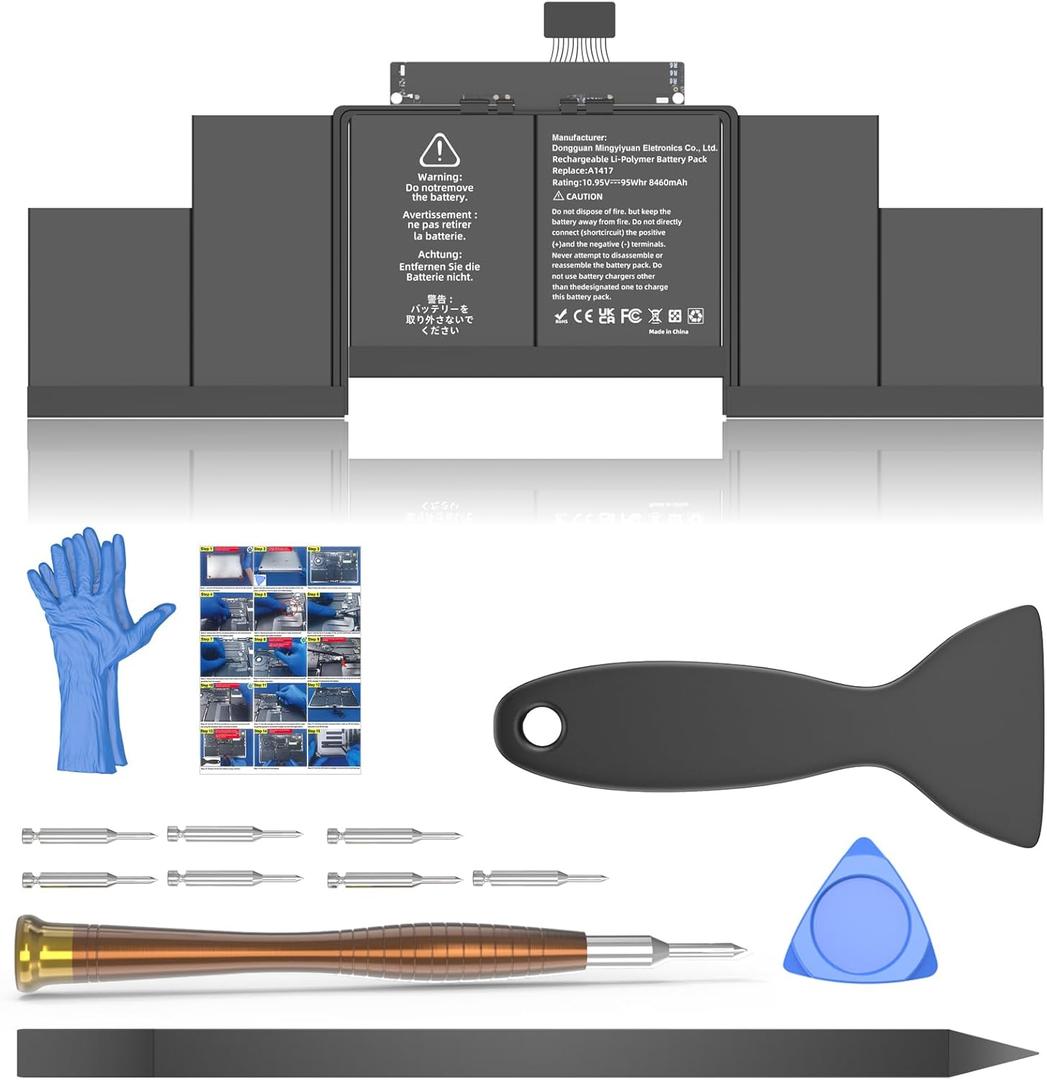 A1398 Battery Replacement, A1417 Battery for MacBook Pro 15 inch Early 2013 Mid 2012 Released Version A1398 EMC 2673 2512 Model Identifier: MacBookPro10,1