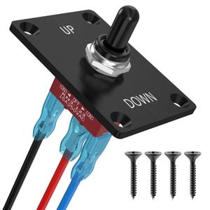 Momentary Toggle Switch, Malictele SPDT 3Pin (ON)-Off-(ON) Waterproof Toggle Switch 12V DC 30A with Up Down Mounting Panel Cable and Waterproof Cap for Car RV Boats