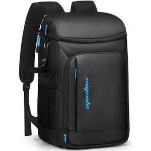 Capolo 36 Cans Cooler Backpack Insulated Waterproof for Women Men Lunch Backpack Coolers Leak Proof Soft Cooler Bags (Deep Black Leather)