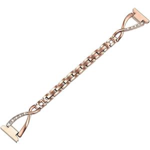 Wrist Straps 22mm 20mm Stainless Steel Bracelet for Women Strap Classic Watch Straps (Band Color : Black,Rose Gold)