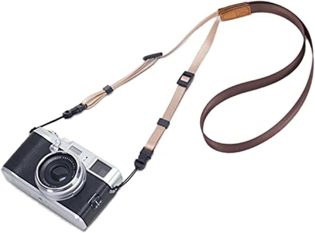 Universal Adjustable Slim Shoulder Sling Neck Strap for All Camera DSLR SLR (Coffee Brown)