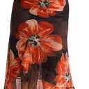 BerryGo Women Summer One Shoulder Maxi Dress Floral Ruched Mesh Bodycon Asymmetrical Date Night Formal Wedding Guest Dress (M)