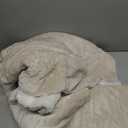 Bedsure GentleSoft Sherpa Fleece Throw Blanket for Couch, Non-Heated, Thick and Warm Throw for Women and Men, Soft Fuzzy Plush Blanket for Winter, Linen, 50x60 Inches