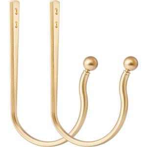 Mini Ball Curtain Holdbacks 4 Pack,Solid Zinc Alloy Wall Mounted Curtain Tiebacks & Hooks, Unique Shape Curtain Holders Modern Curtain Pull Backs for Drapes, Curtains,Warm Gold