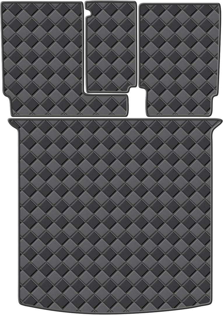 Cargo Mat & Backrest Mats for 2018-2024 Volkswagen Tiguan 5 Seat Accessories, All Weather Waterproof Rear Cargo Liner Rear Trunk Liner Back Seat Cover Protector