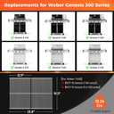 QuliMetal 19.5" Grill Grates for Weber Genesis 300 Series (2007-2016), Genesis E310 E320 E330 S310 S320 S330 EP310 EP320 EP330 Grills, Stainless Steel Part for Weber 7528 7524