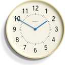 NEWGATE Plywood Round Clock - Modern Scandi Style - Arabic Dial (Blue Hands) - Kitchen & Living Room