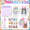 Wiwiqing 24 Set Easter Mini Animal Plush Toy Set with Bunny Sticky Hands Egg Cards Mesh Bags Small Stuffed Animal Bulk with Easter Eggs for Party Favors Basket Stuffers Classroom Prize