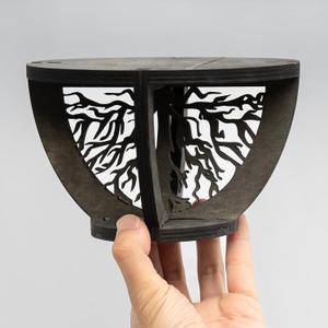 Indoor Wooden Plant Stand Holder for Sill, Desktop, - Single Flower Pot Rack for Small Plants - Unique Tree Root Design Elevate Your Plants in Style and Provide Additional Sunlight Brown Black