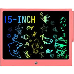 LCD Writing Tablet for Kids, 15 Inch Colorful Electronic Doodle Board for Kids Age 3+ Toys Christmas Birthday Erasable Drawing Tablet Toddler Learning Toys