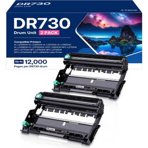 DR730 Drum Unit Replacement for Brother DR-730 DR730 DR 730 Compatible with HL-L2395DW HL-L2370DW HL-L2350DW HL-L2390DW MFC-L2710DW MFC-L2750DW DCP-L2550DW Printer(2 Drum, NOT Toner) (Black)