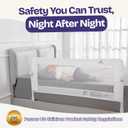 ComfyBumpy Premium Adjustable Bed Rail for Toddlers, Swing-Down Safety Guard, Height Adjusts 24.4"–32.3"H, Extra-Long 55.5", Sturdy Steel & Breathable Mesh, For Twin, Full, Queen & King, White, 1-Pack