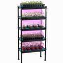 RooTrimmer 5-Tier Hydroponics Growing System, Plant Stand with Grow Lights & Pump - Ebb and Flow Seedbeds, Siphoning Watering, Designed for Nursery Cell Trays, Plant Pots