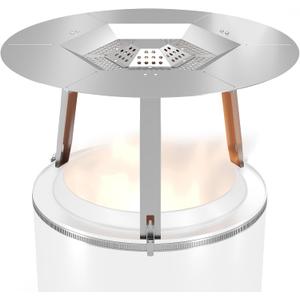 Upgraded Heat Deflector for Solo Stove Ranger 15, 304 Stainless Steel Heat Diffuser with Detachable Legs & Fix Hoop, Capture and Redirect Warmth, Camping Accessory