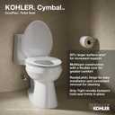 KOHLER 57777-WCF-0 Cymbal ReadyLatch Quiet-Close Soft Close Toilet Seat Elongated, Flexible CoreFlex Material, Wider Toilet Seat Surface, Home Essentials, White