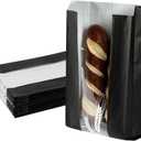 Restaurantware Rustic-Elegant Black 5.8" x 2.8" x 11.5" Micro-Perforated Bread Bags - 100 Count
