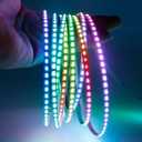 Xnbada 160LEDs/m 3.2FT WS2812B WS2812 LED Strip,SMD 2020 DC5V 5mm Width Individually Addressable Dream Color Flexible Smart Light Tape for Bedroom,Kitchen,Stage,TV Backlight(No Adapter or Controller)