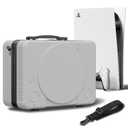 PS5 Carrying Case, Compatible with PlayStation 5 Console/Controllers/Headset/Games - Protective Travel Case with Hard Shell & Customized Foam for Storage (Classic PS1 Style) - Not for PS5 Slim, Large