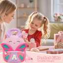 YOOLIFE Sister Gifts Personalized Gifts Initial Birthday Gift, Backpack for School Initial Personalized Bookbag For Granddaughter Sister Daughter Niece Pink S
