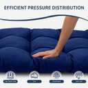 3 Pcs Wicker Chair Cushions Patio Loveseat Chaise Cushion Set - 1200D 47x19*4 Inch Waterproof Wicker Bench Cushions with 2 19x19x4 Inch Chair Cushions for Garden Porch Wicker Patio Furniture(Navy)