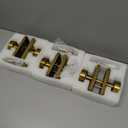Calzibeno Satin Brass Privacy Door Knobs, 3 Pack Zinc Alloy Heavy DutyDoor Knob, Brushed Gold Door Knobs Interior, Rectangular Modern Door Knob for Bedroom, Bathroom