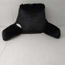 Pillow Black, Original Reading Pillow in Bed Rest Chair, Shredded Memory Foam Large Lounge Cushion Adult Backrest with Arms, Comfy Back Support for Sit Sitting Up, Washable/Removable Cover