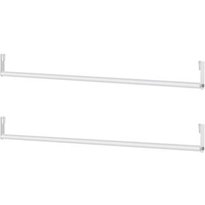 Threehoney 2 Pack Wire Shelving Garment Hanger Bar Wire Shelving Accessories Industrial Closet Clothes Rods for Home Retail Store(White,48 Inch)