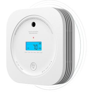 AEGISLINK Interlinked Smoke Carbon Monoxide Detector Combo, Smoke and CO Detector Battery Powered, Wireless Interconnected Smoke and CO Alarm, Digital Display, SC-RF200, 1-Pack