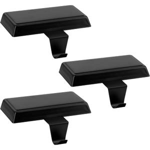 3pcs Black Christmas Stocking Holders for Mantle Stocking Hangers Mantle Christmas Stockings Hanging Hooks Non-Slip Heavy Metal Mantel Stockings Holder for Shelf Fireplace Stair Xmas Party Decor