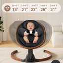 Baby Swings for Infants, Electric Infant Swing with 5 Speed Modes, 5-Point Harness, 3 Timer Settings, Built-in Lullabies & Bluetooth, Portable Modern Swing for Indoor & Outdoor (Black)