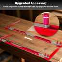 Stair Tread Template Tool - Upgrade Dual Nut Locking Stair Tread Measuring Tool Jig for Stair Tread Gauge, Stair Gauge Measuring Tool, Compatible with Many Types of Layout Projects-RED