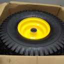 MAXROLLORS (2 Pack) 15x6.00-6 Tubeless Front Tire and Wheel, 3/4" Bearings, 3" Offset Hub, 4-Ply, Compatible with 100 and 300 Series John Deere Riding Mowers
