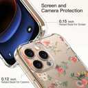 ICEDIO for iPhone 16 Pro Max Case with Screen Protector-Clear with Fashionable Trendy Patterns-Designed for Girls and Women-Slim Fit Cover-Protective Phone Case 6.9" Small Pink Flowers
