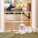 MYPET Wire Mesh Dog Gate: 26.5"-42" Wide Pressure Mounted with No Tools; Expandable, Durable Pet Gates for Doors and Hallways, 23" Tall, Made with Sustainable Hardwood