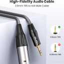 Tisino 3.5mm to XLR Balanced Cable Adapter, Gold-Plated 1/8 inch Mini Jack Aux to XLR Male Mono Audio Cord for Cell Phone, Laptop, Speaker, Mixer - 1ft
